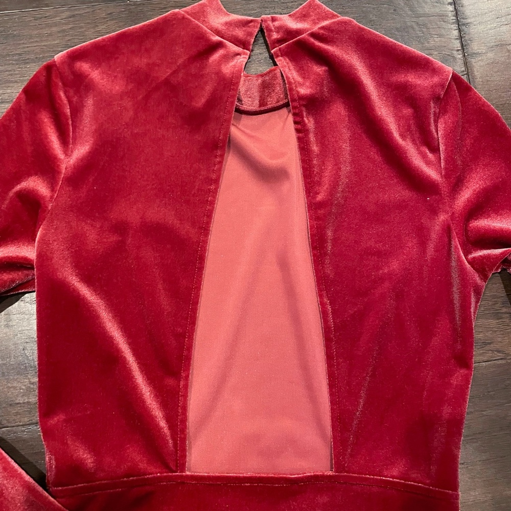 H&M Raspberry Velvet Bodycon Dress | Size 4 - Picture 3 of 5